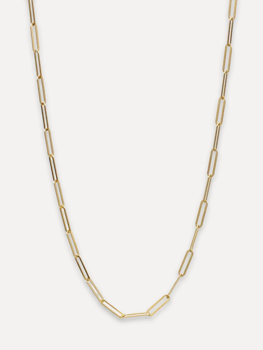 14K Lightweight Paperclip Chain