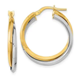 14K TT Gold Double Hoop Earrings