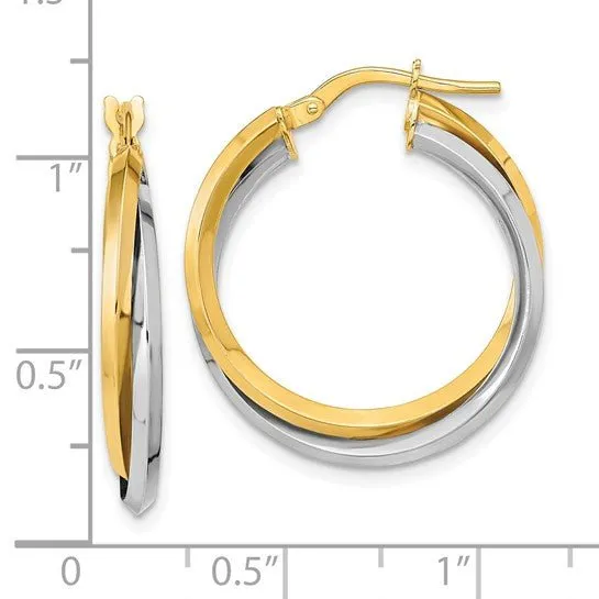 14K TT Gold Double Hoop Earrings