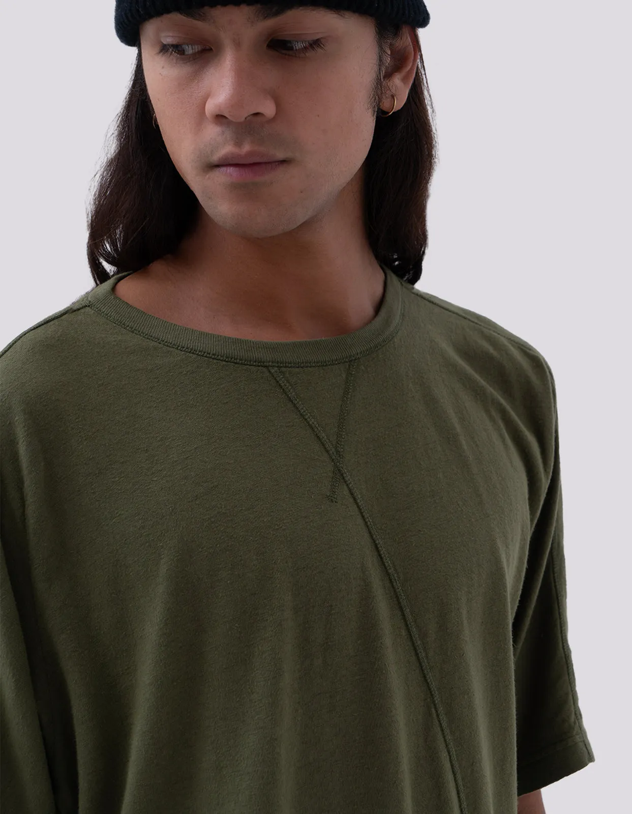 5000 Kesagiri Hemp Oversized T-Shirt Olive OG-107F