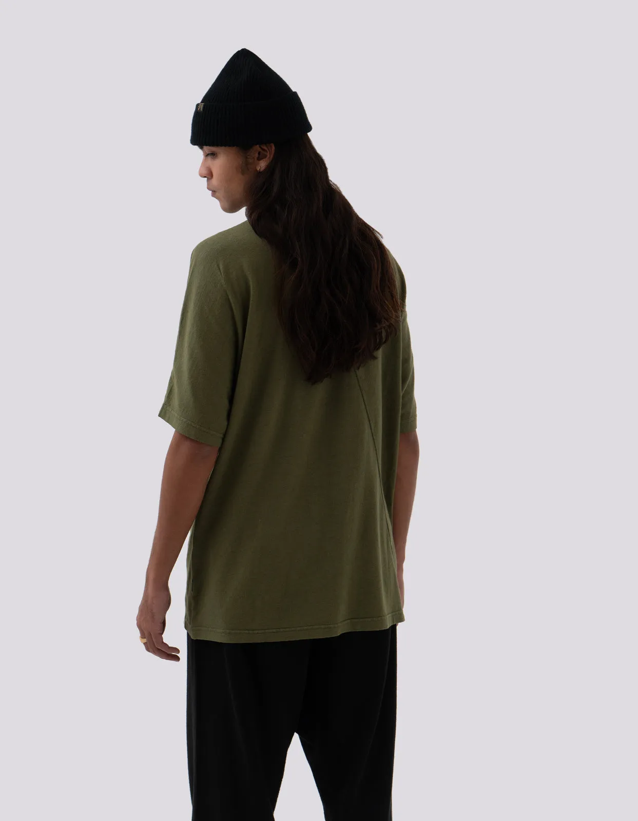 5000 Kesagiri Hemp Oversized T-Shirt Olive OG-107F