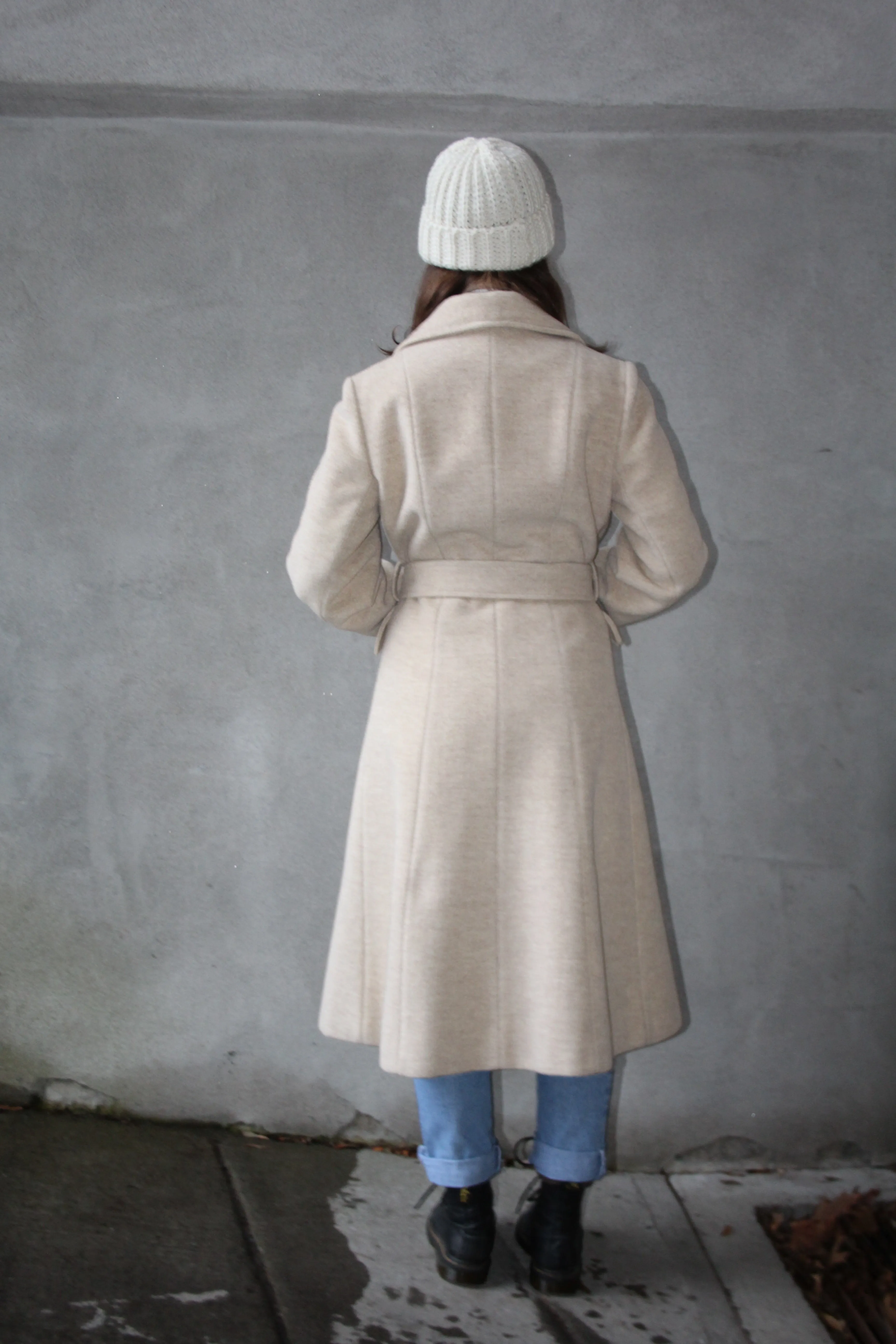 70s Belted Wool & Mohair Trench - S