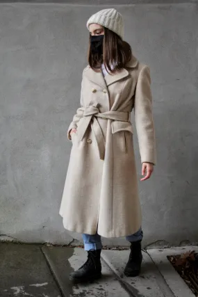 70s Belted Wool & Mohair Trench - S