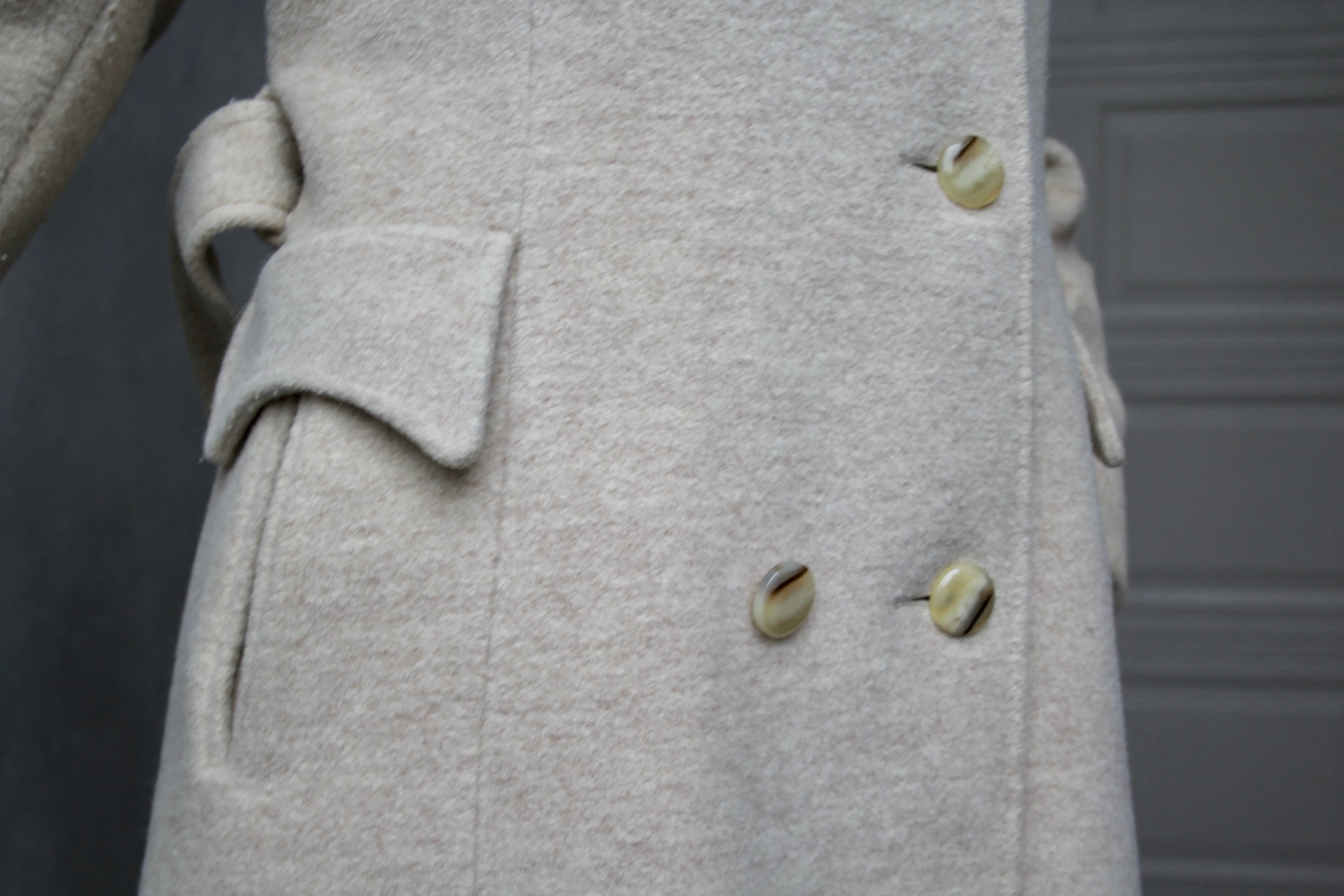 70s Belted Wool & Mohair Trench - S