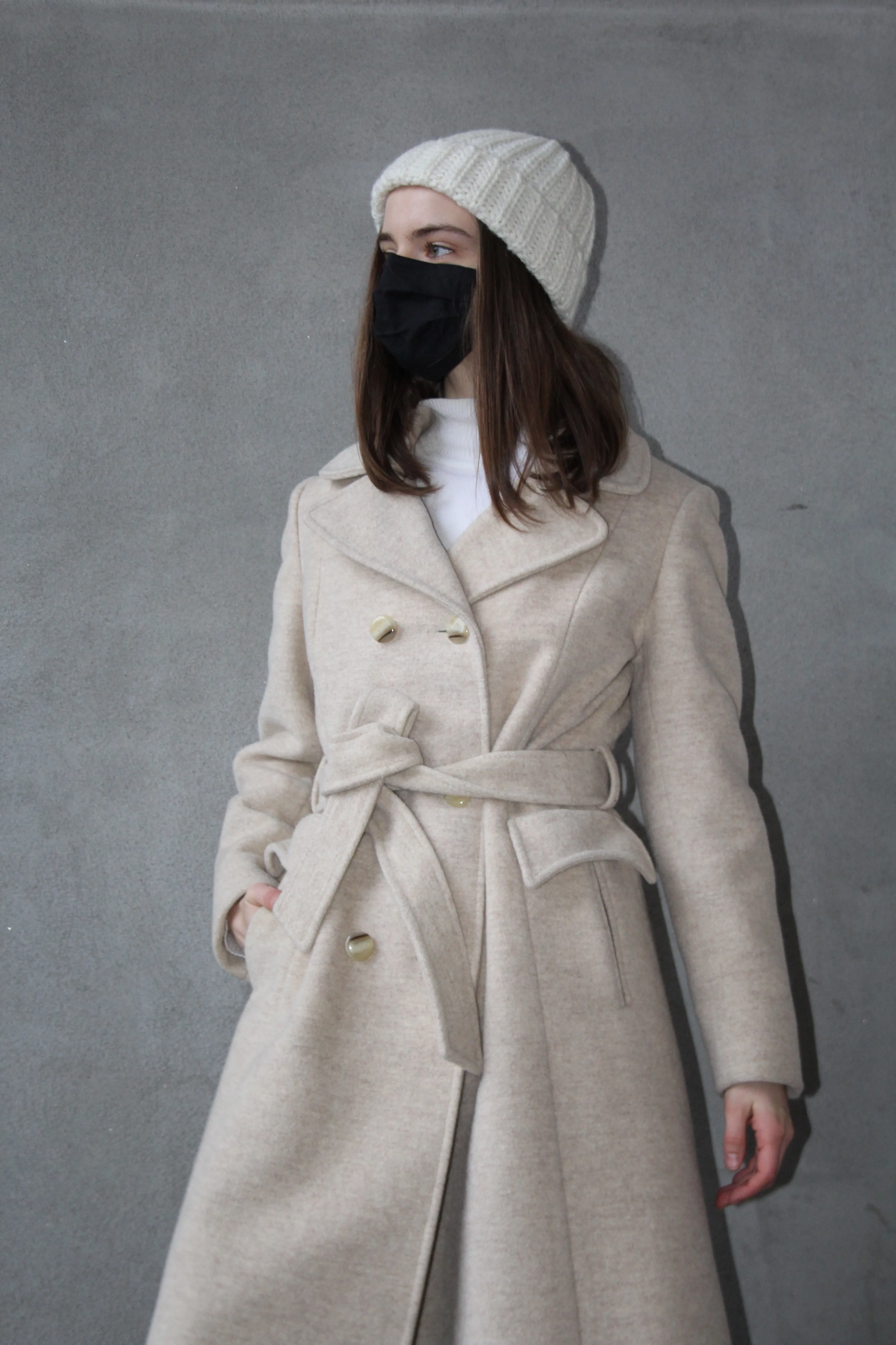 70s Belted Wool & Mohair Trench - S