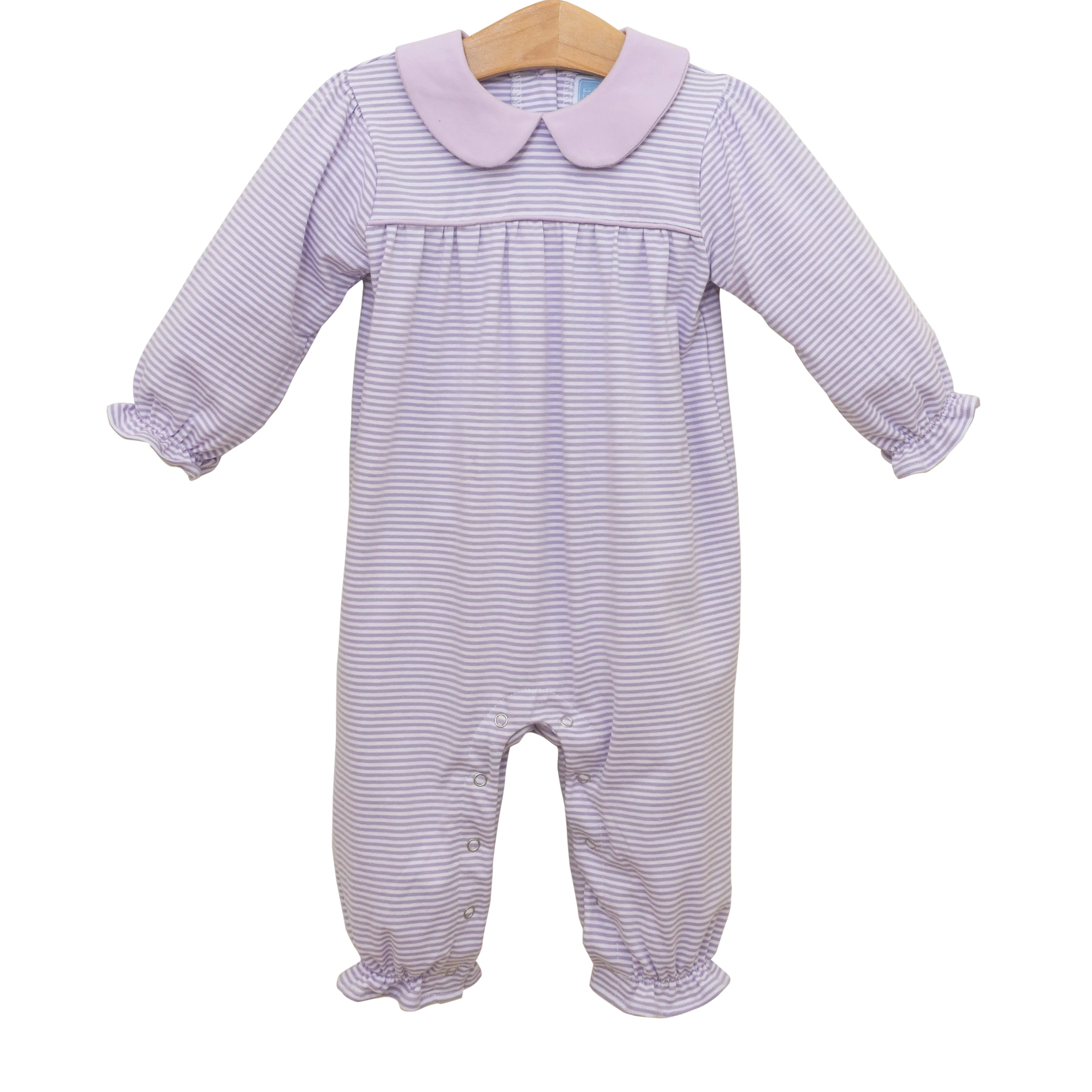 Abigail Romper- Lavender Stripe