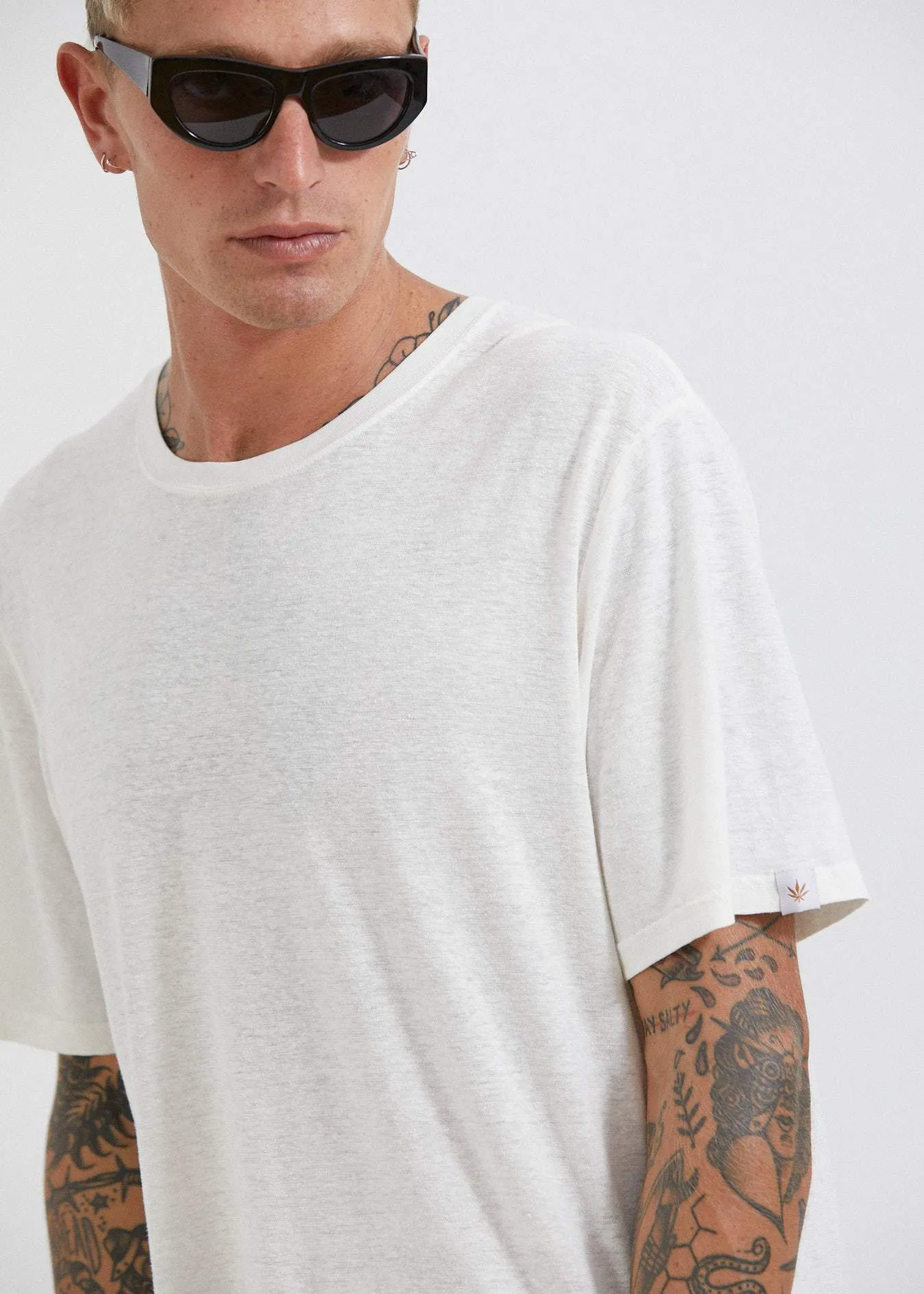 Afends Mens Classic - Hemp Standard Fit Tee - White