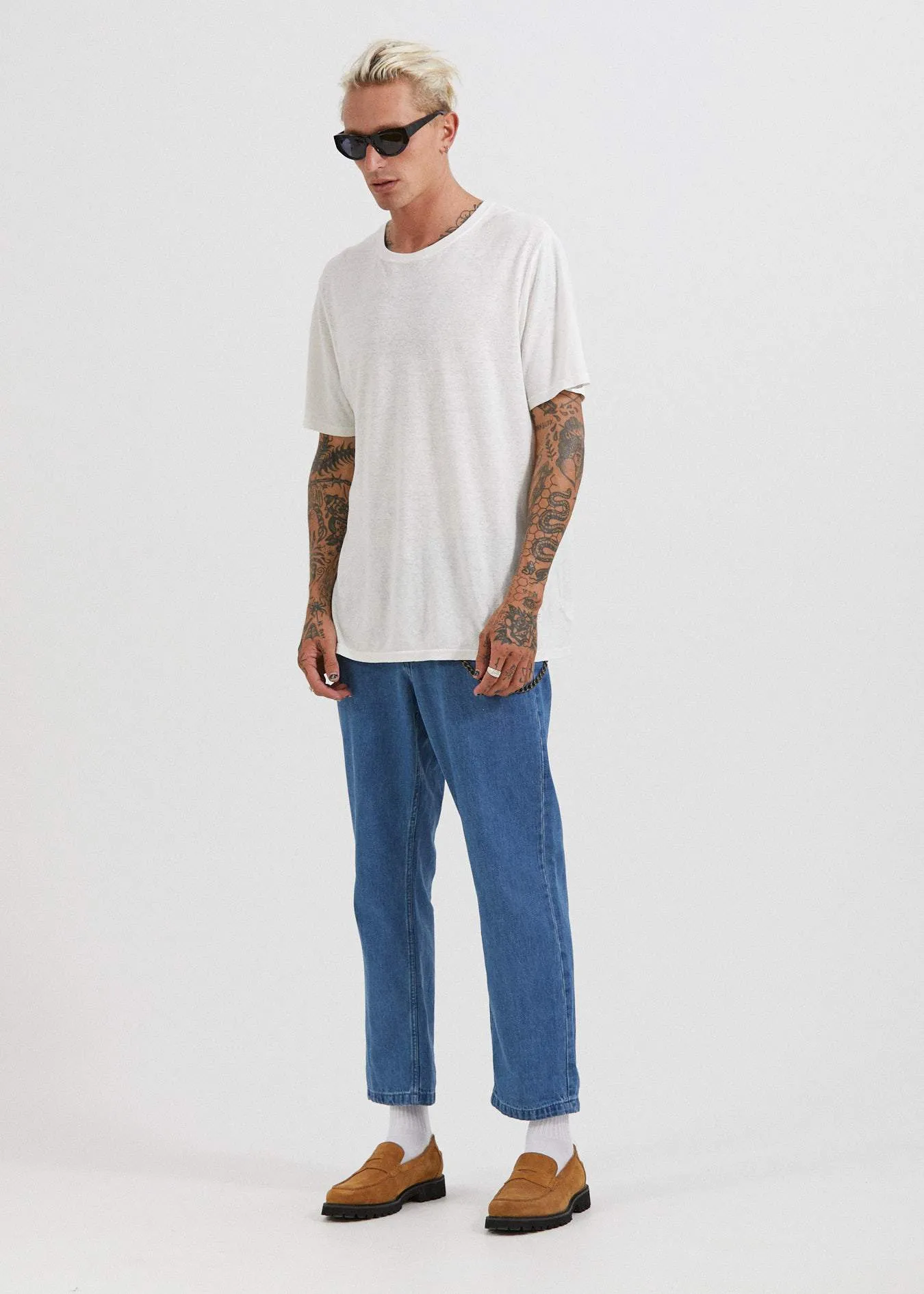 Afends Mens Classic - Hemp Standard Fit Tee - White