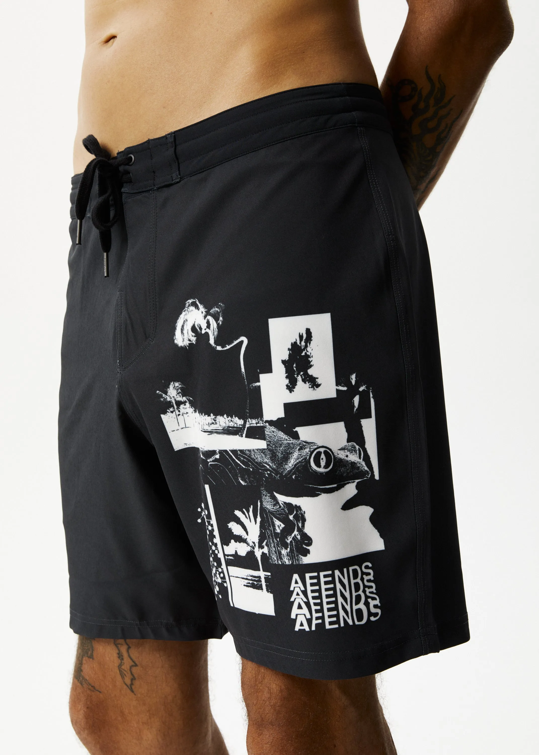 AFENDS Mens Collage - Boardshorts 18" - Charcoal