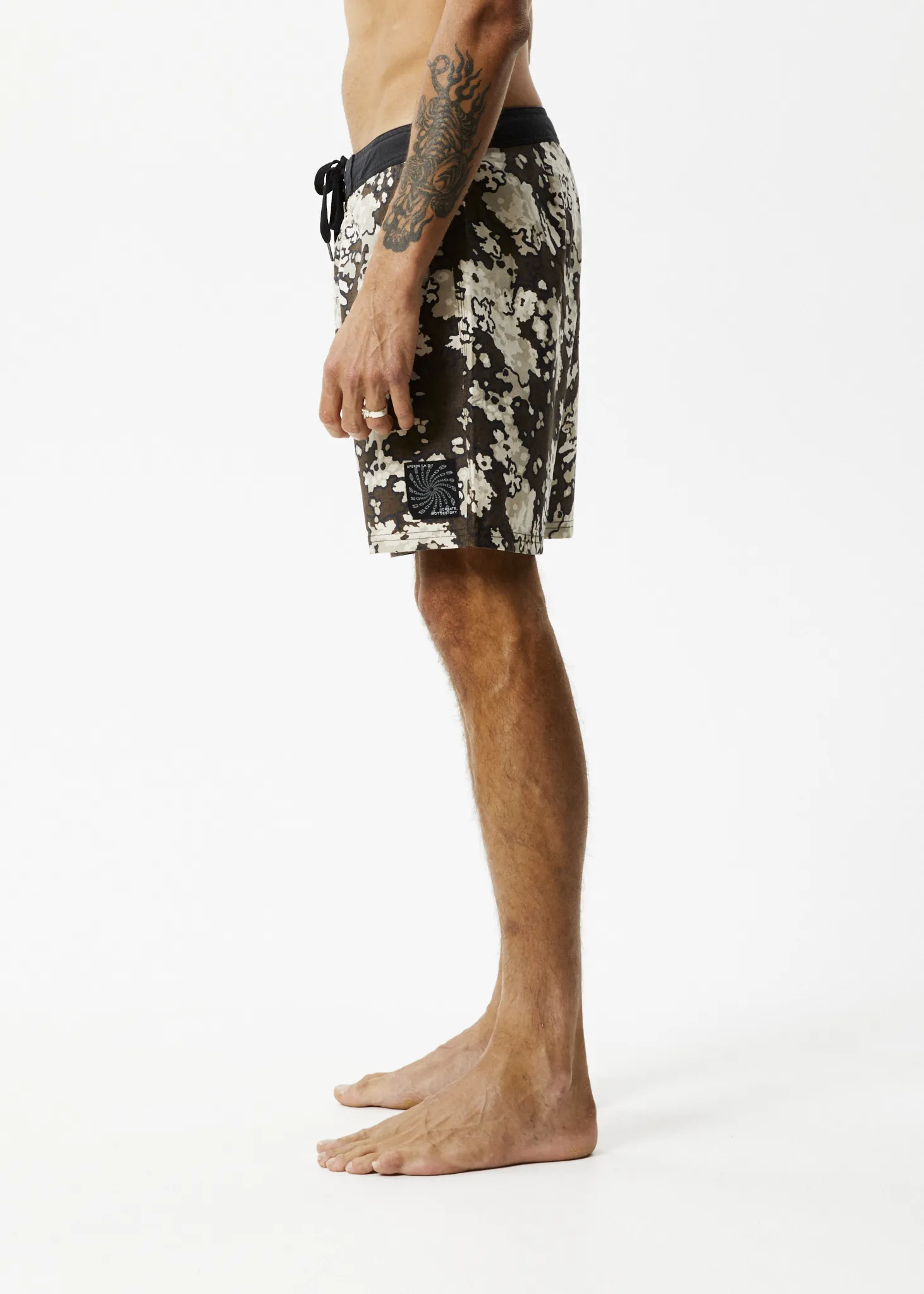 AFENDS Mens Jungle - Fixed Waist Boardshorts - Earth Camo