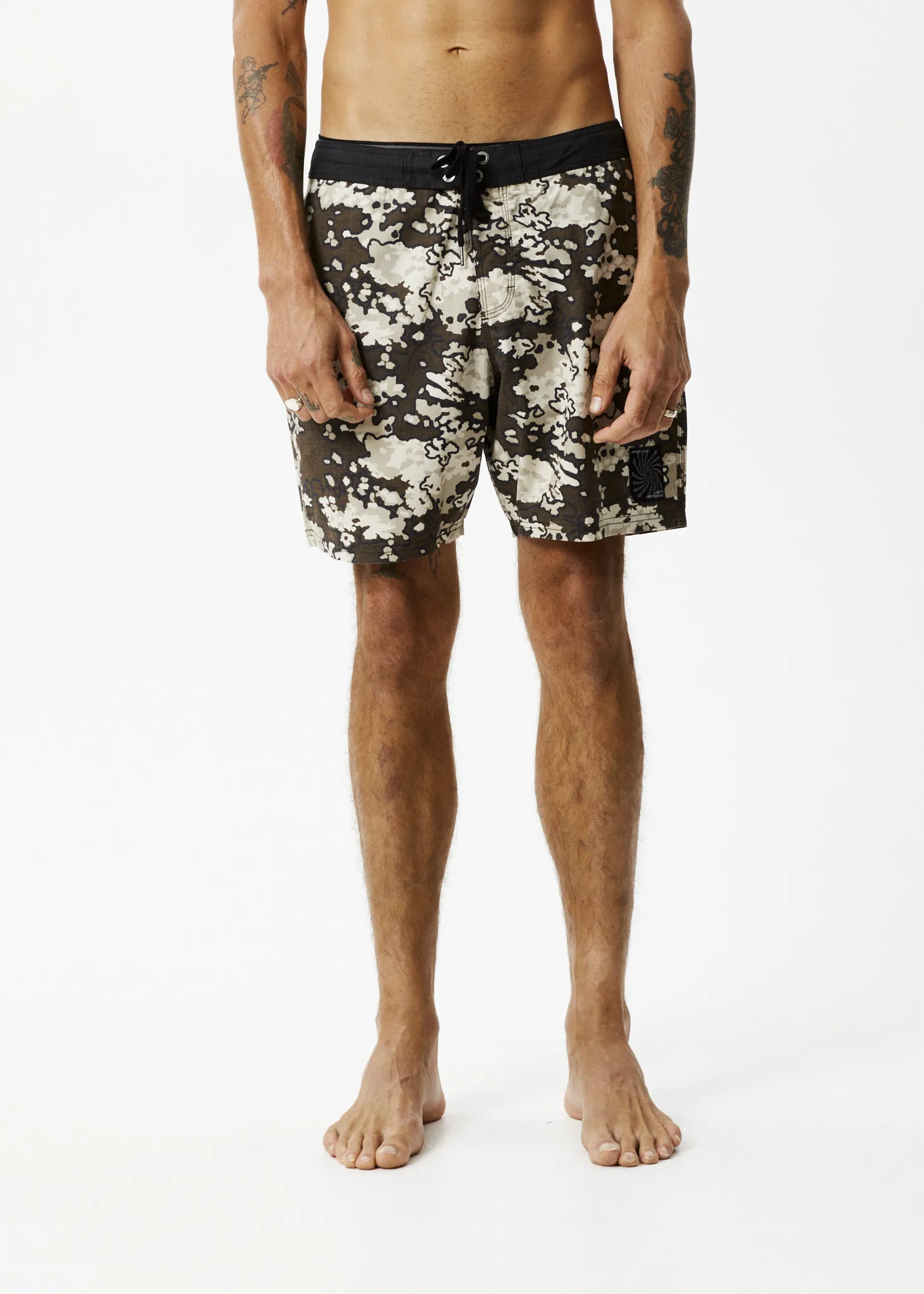 AFENDS Mens Jungle - Fixed Waist Boardshorts - Earth Camo