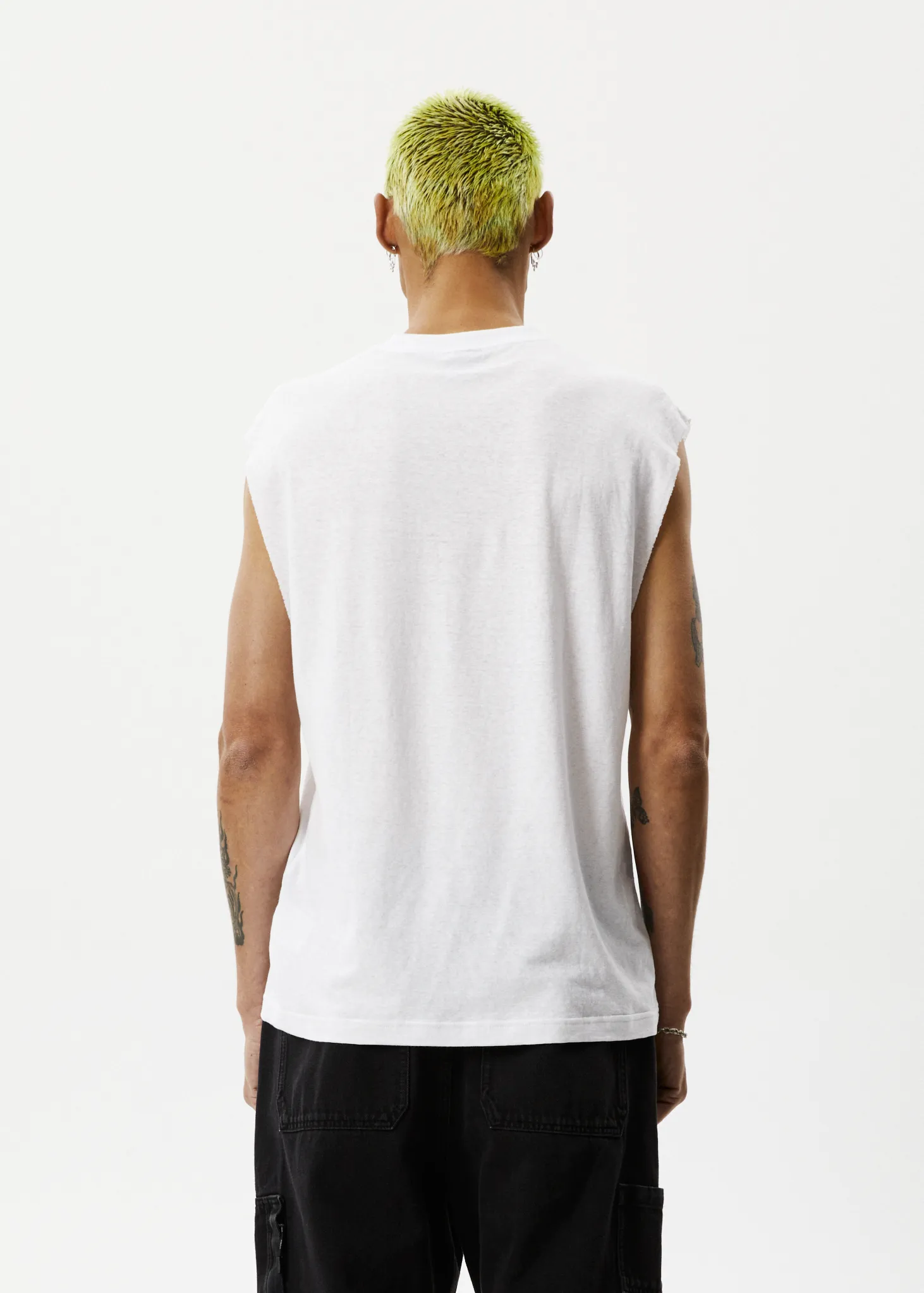 AFENDS Mens Vacation - Sleeveless Tee - White