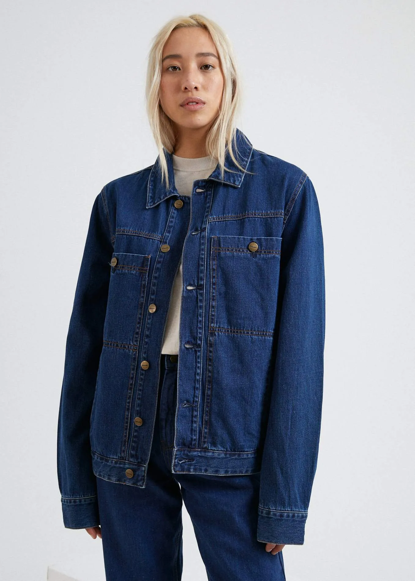 Afends Unisex Overtime - Unisex Hemp Denim Jacket - Indigo Rinse