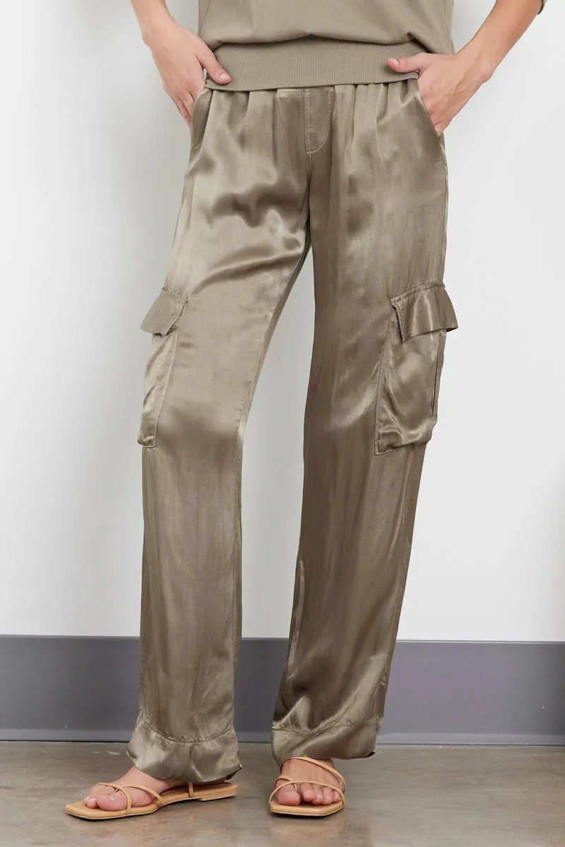 AGNES SILKY CARGO LONG PANT