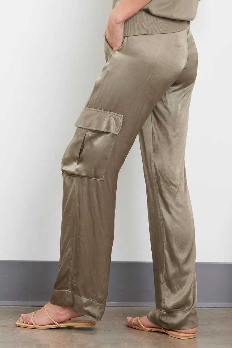 AGNES SILKY CARGO LONG PANT