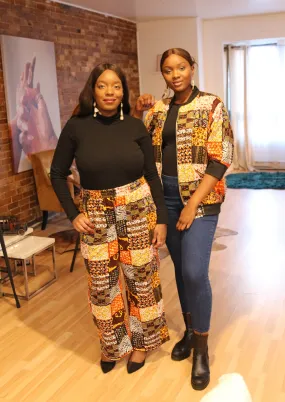 Amalah african print bomber jacket and palazzo pants set