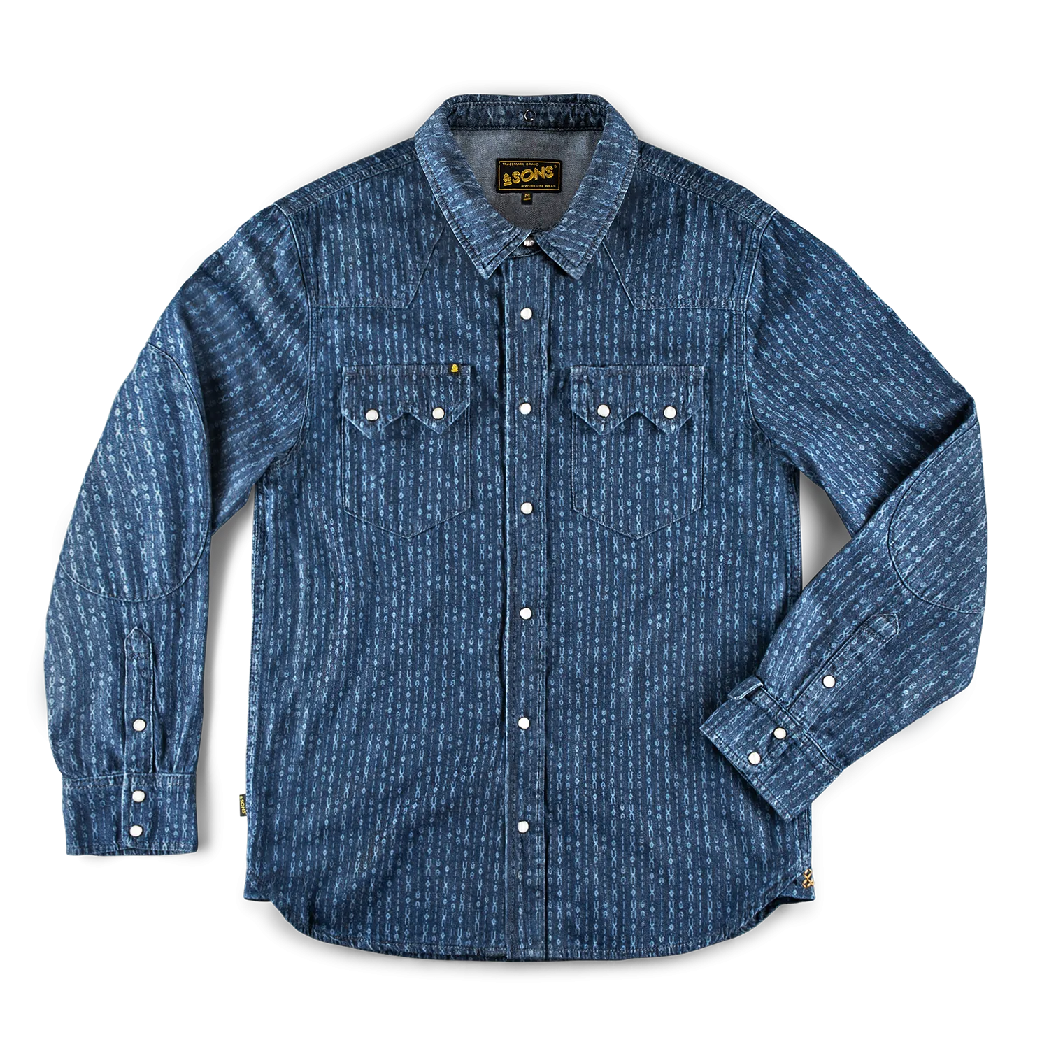 &SONS Saw Tooth Shirt Indigo