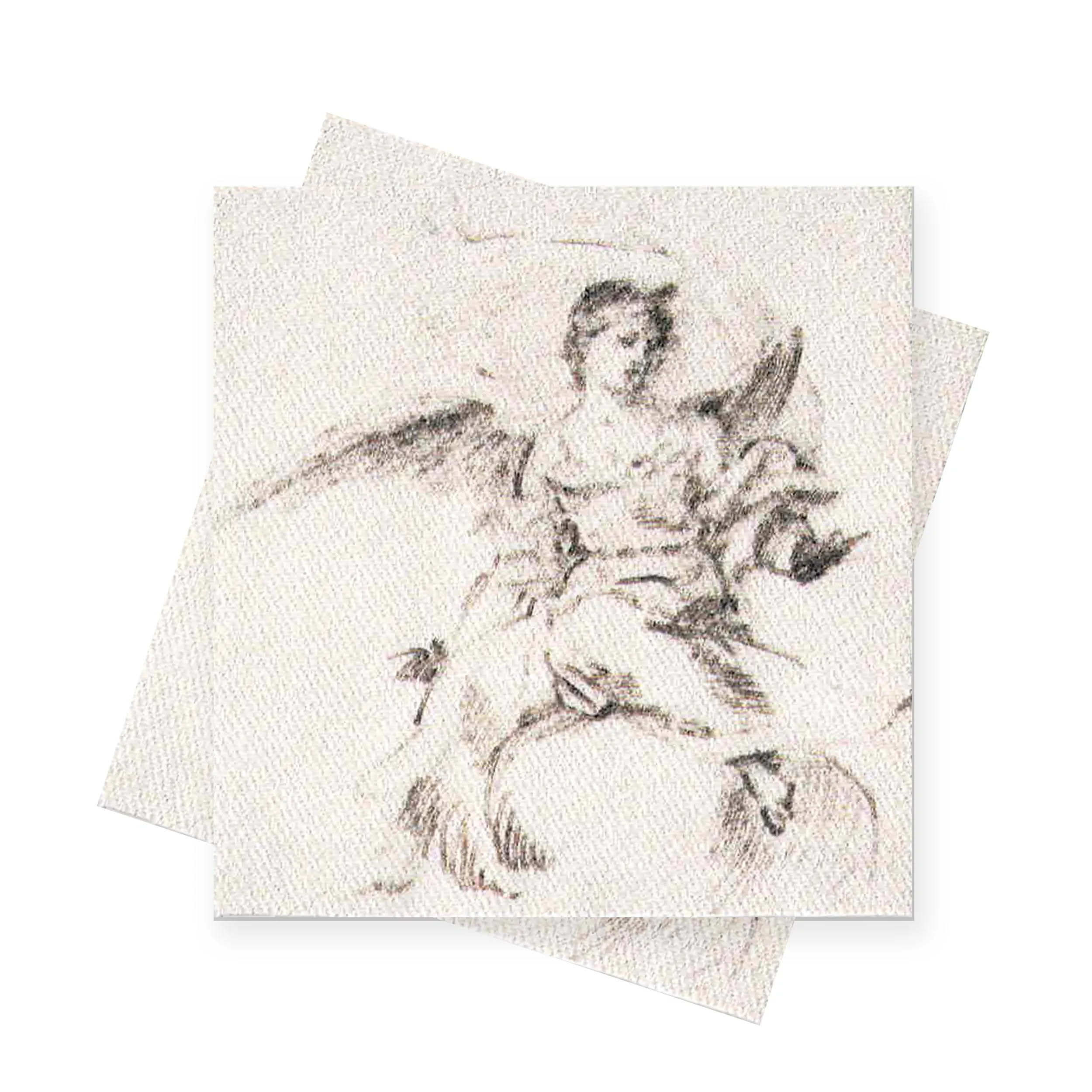 Angel on the Clouds Sketch Sew-On Fabric Patch