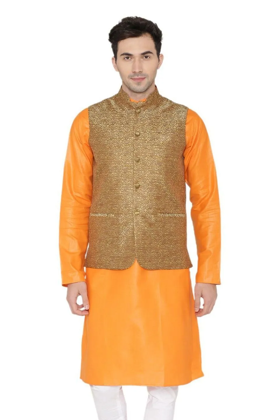 Banarasi Rayon Cotton Brown Jacket