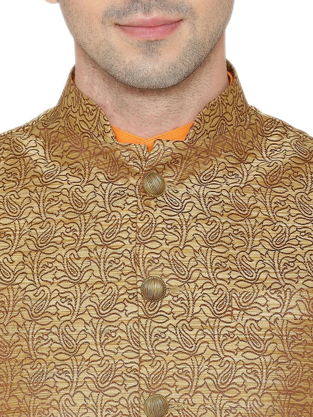 Banarasi Rayon Cotton Brown Jacket