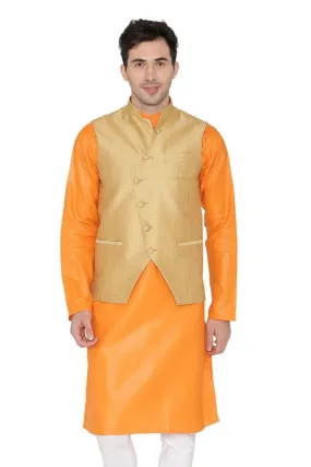 Banarasi Rayon Cotton Gold Modi Nehru Jacket