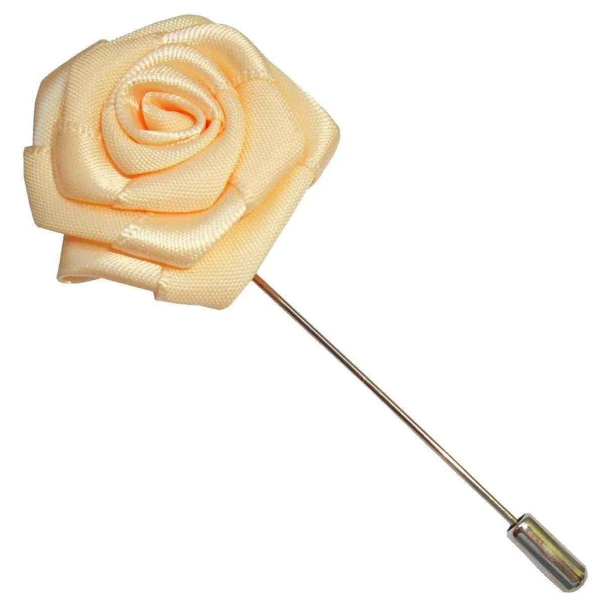 Bassin and Brown Rose Jacket Lapel Pin - Beige