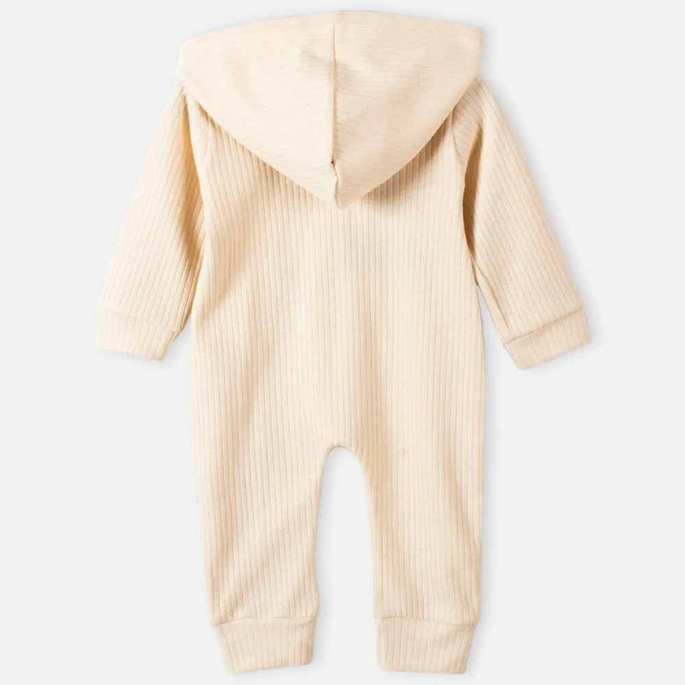 Beige I love Mam Theme Hooded Romper