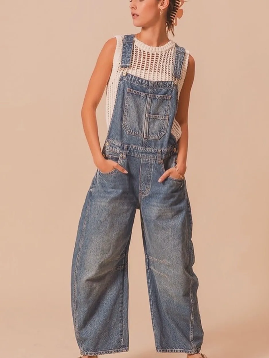 Blue denim jumper overall