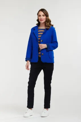 Boiled Wool Jacket - Cobalt