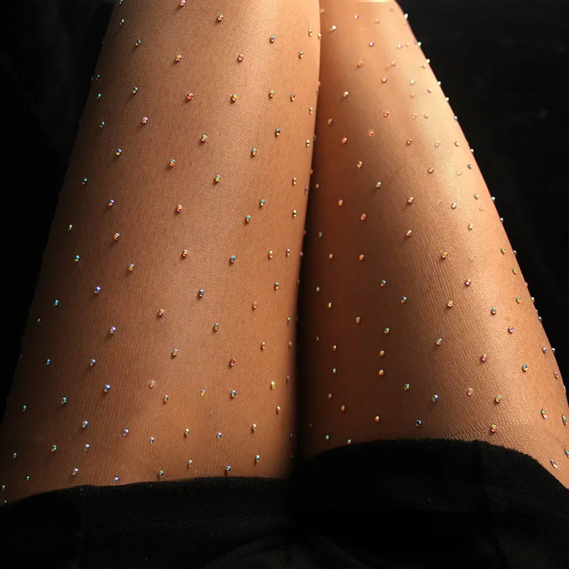 Breathable Rhinestone Diamond Stockings