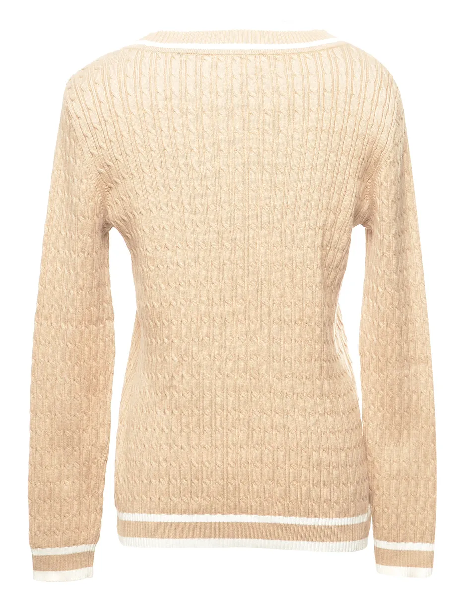 Cable Knit Jumper - M