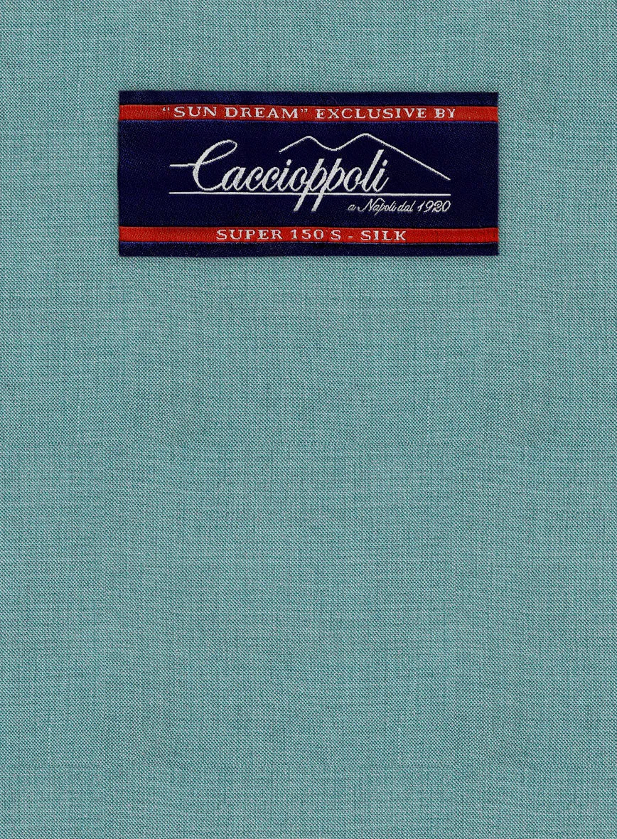 Caccioppoli Sun Dream Aqua Blue Wool Silk Jacket