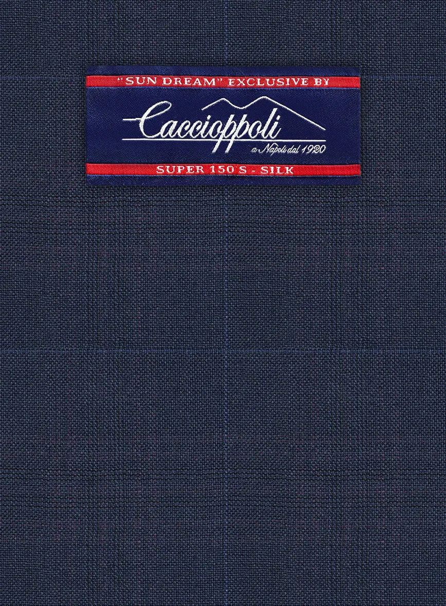 Caccioppoli Sun Dream Brinco Blue Wool Silk Jacket