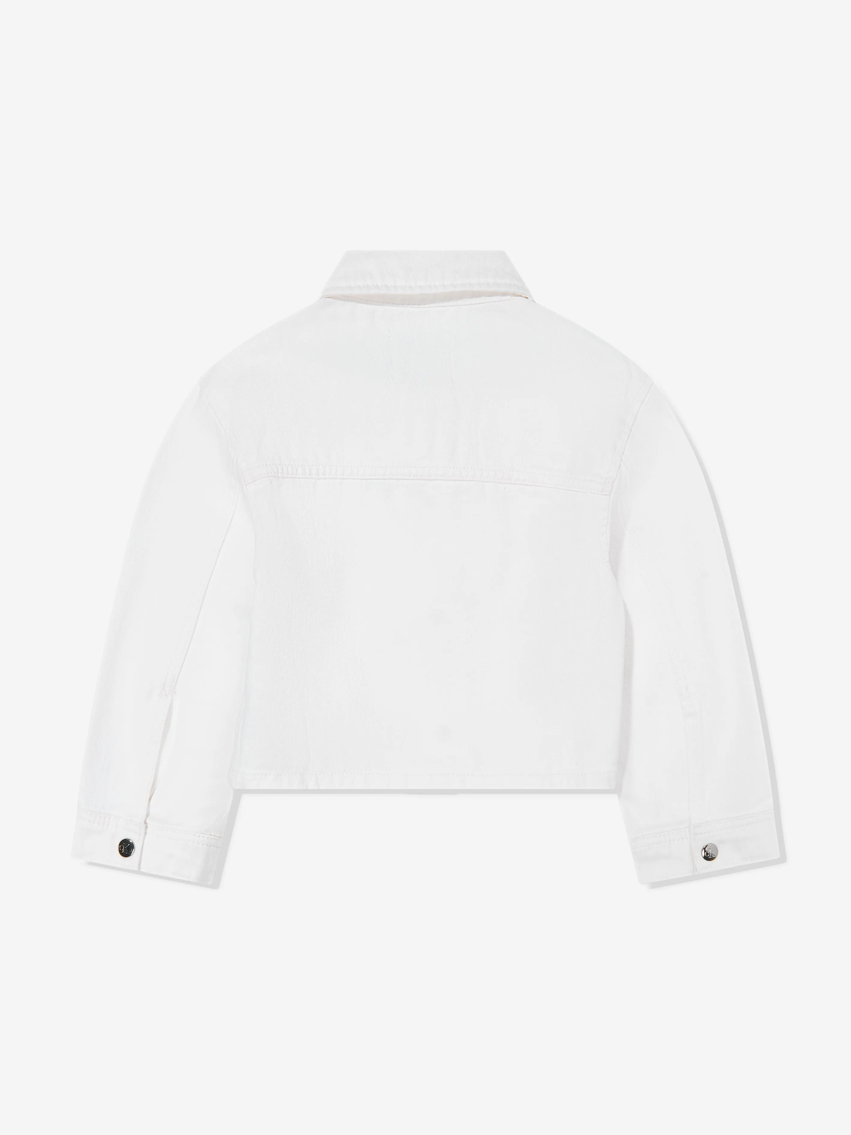 Calvin Klein Girls Button Denim Jacket in Ivory