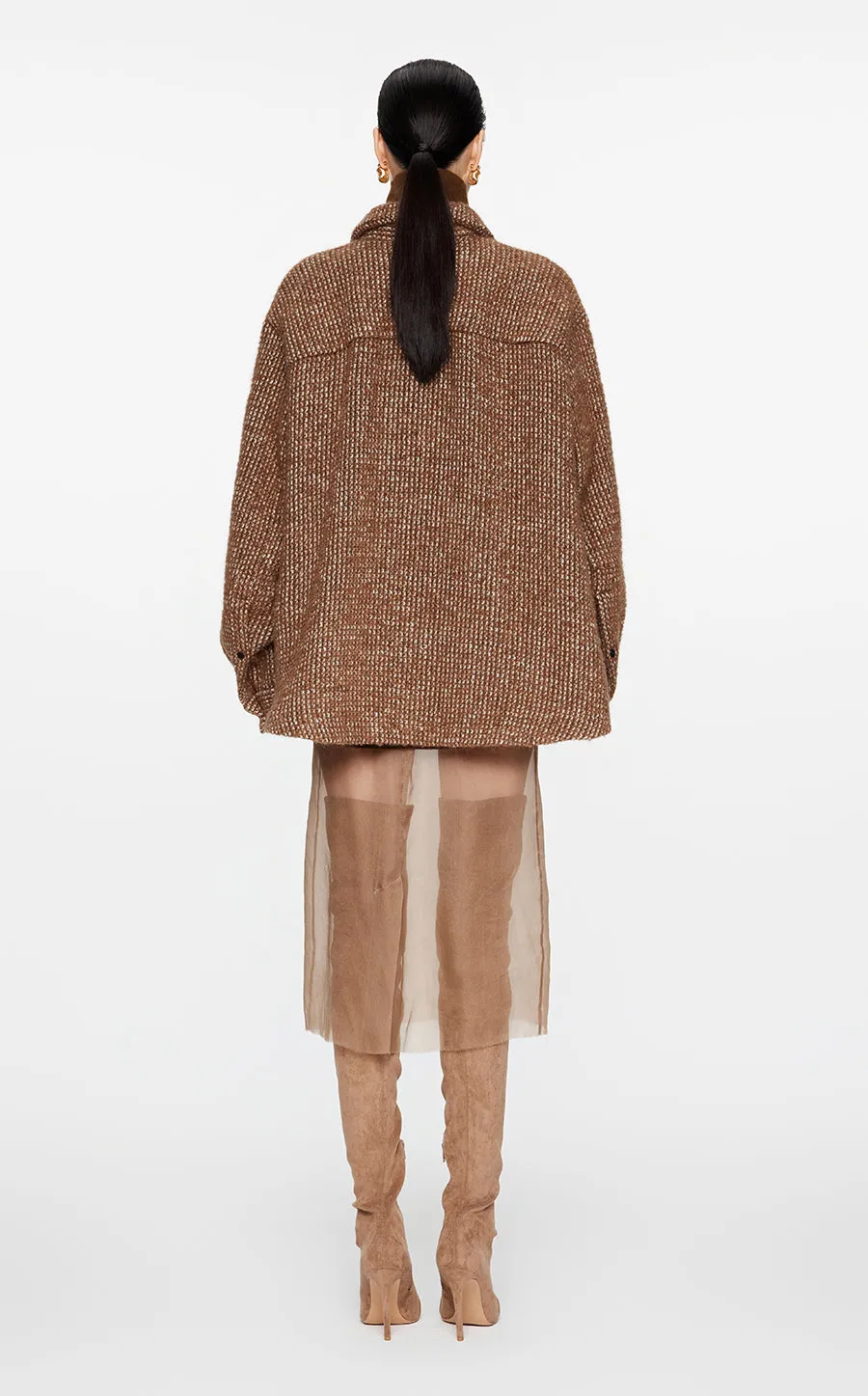 Coat / JNBY Oversize Wool-Blend  Jacquard Coat