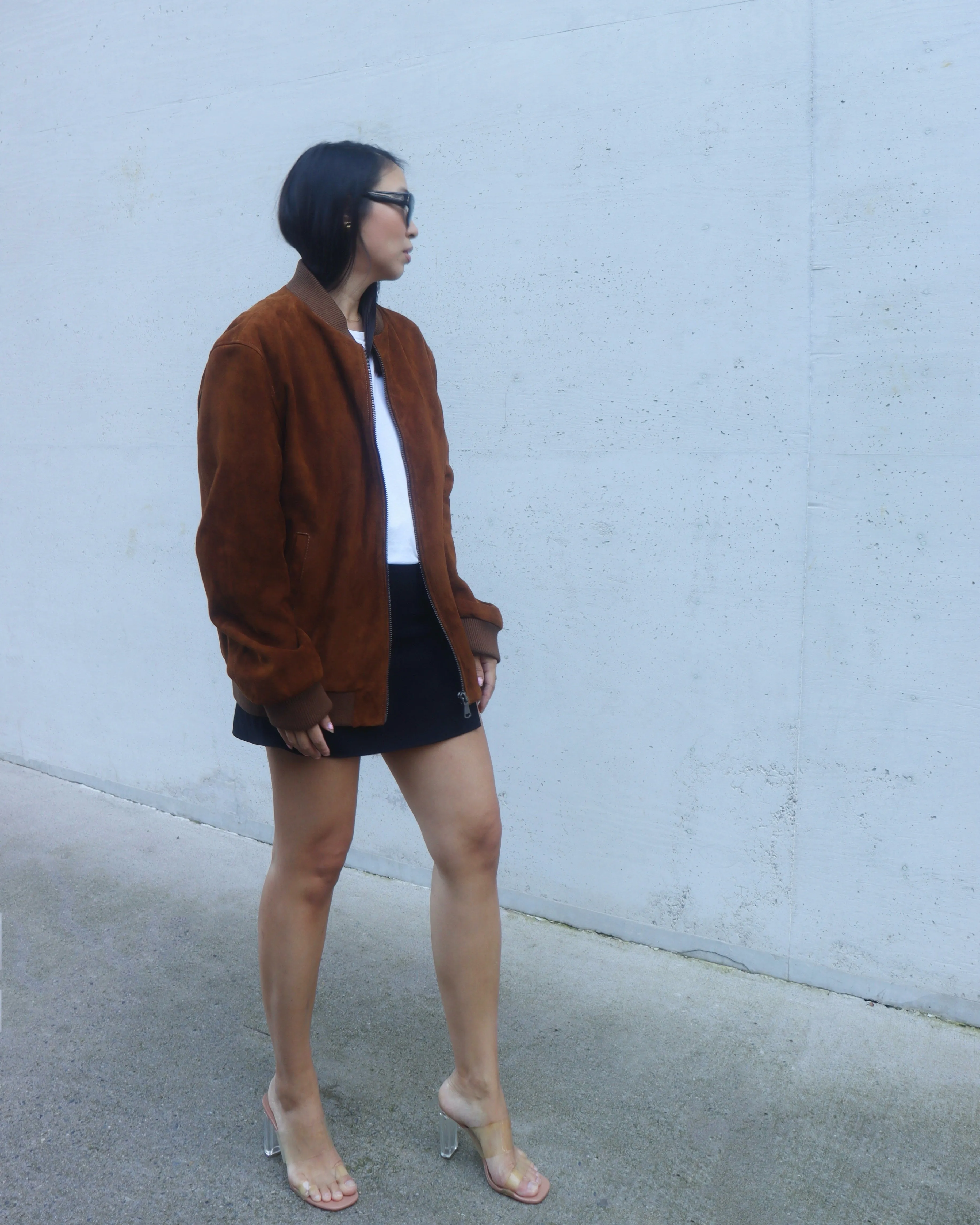 Constance Suede Bomber Jacket