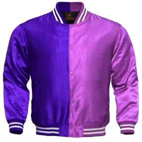 Custom Varsity Jackets Purple Pink Satin Jacket Mens Letterman Jacket