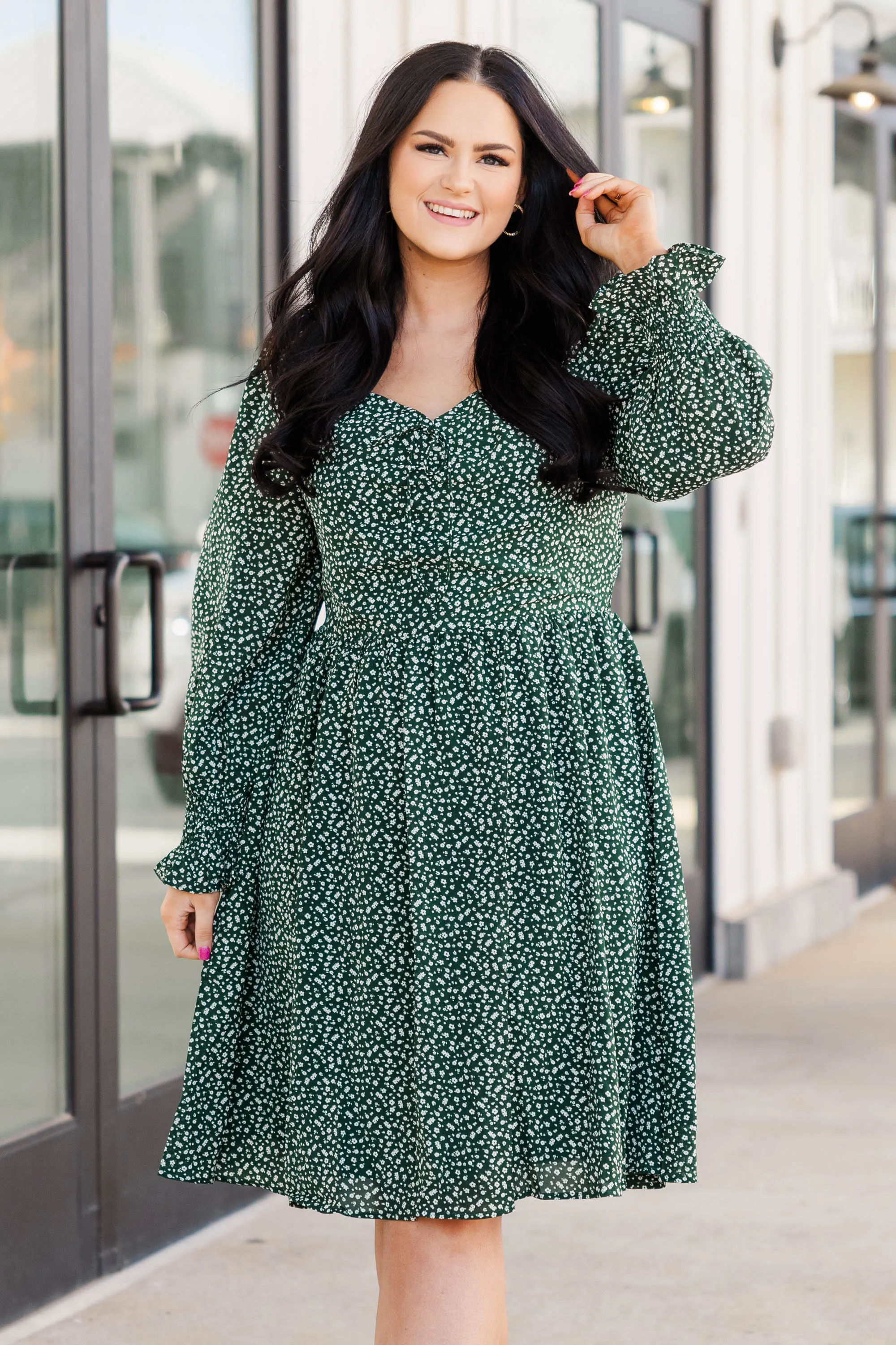 Dancing With Our Hands Tied Dress, Hunter Green