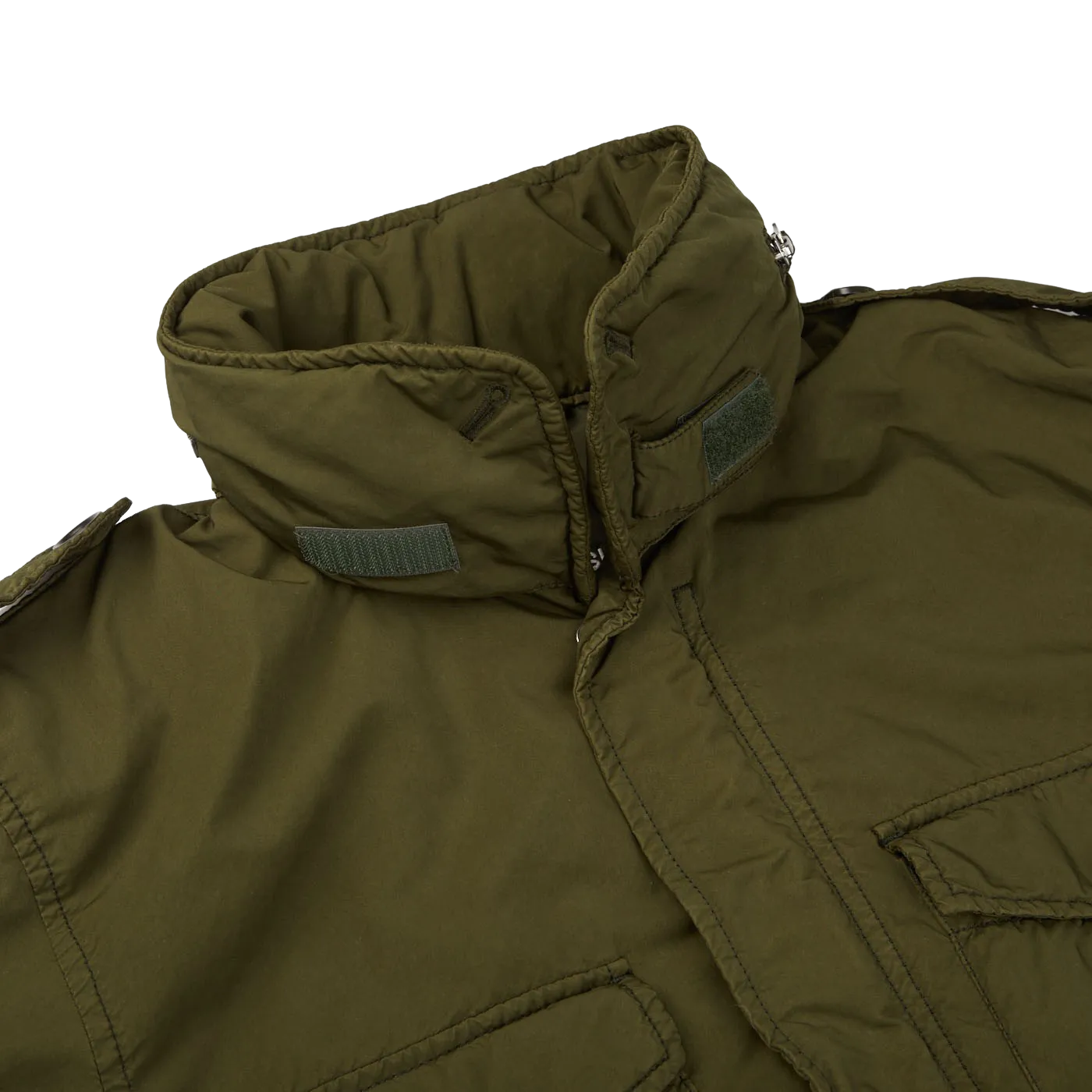 Dark Green Luxury Nylon Padded Field Jacket