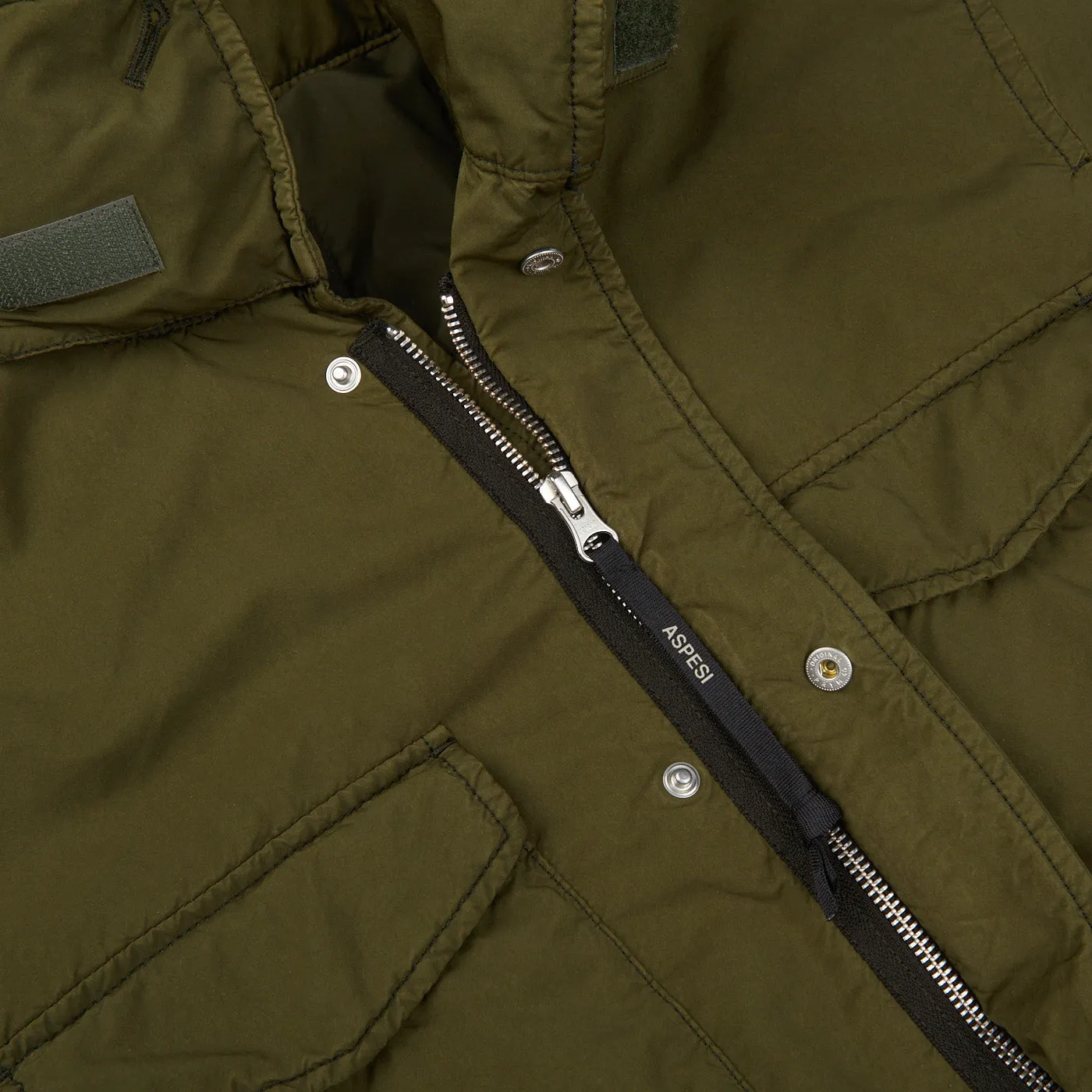 Dark Green Luxury Nylon Padded Field Jacket