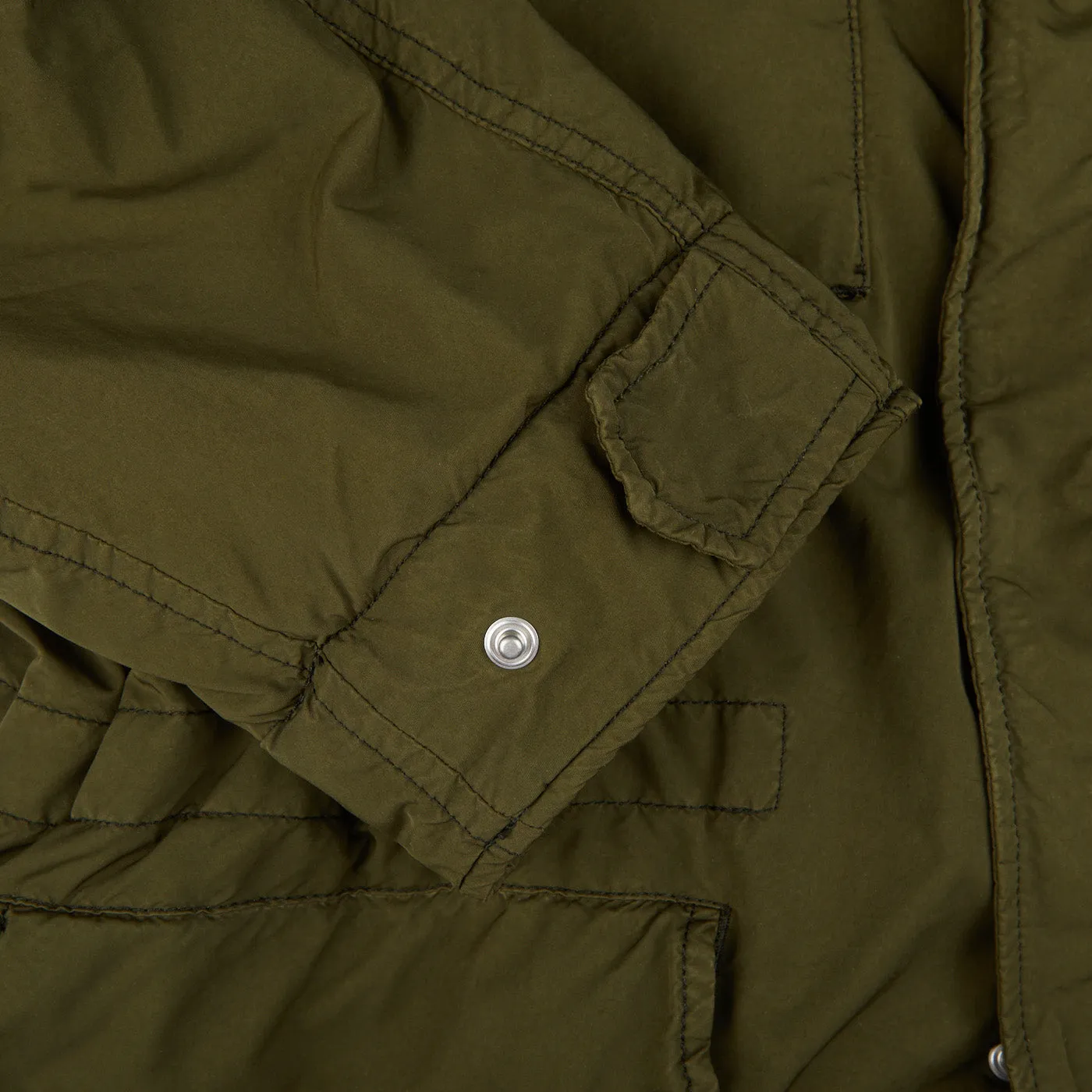 Dark Green Luxury Nylon Padded Field Jacket