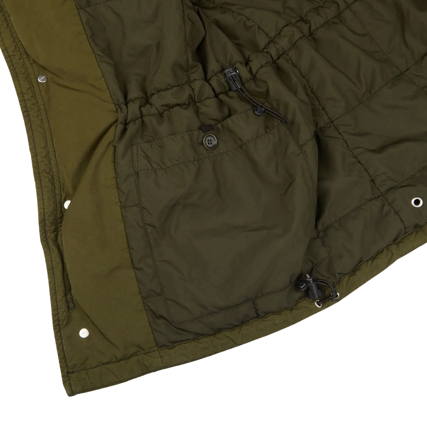 Dark Green Luxury Nylon Padded Field Jacket