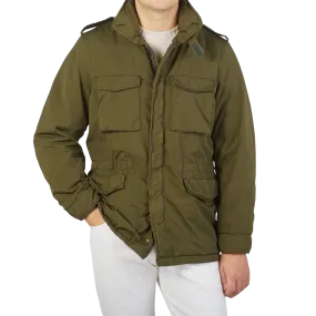 Dark Green Luxury Nylon Padded Field Jacket