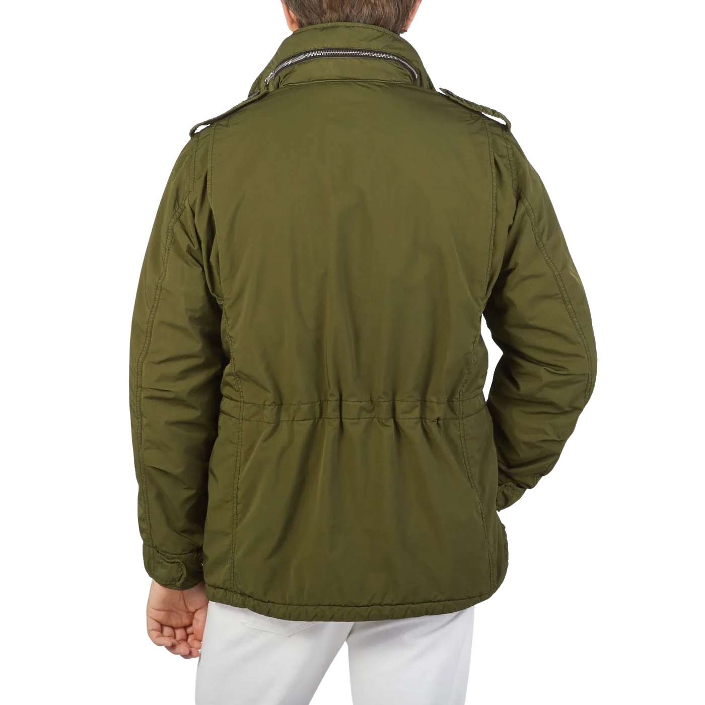 Dark Green Luxury Nylon Padded Field Jacket