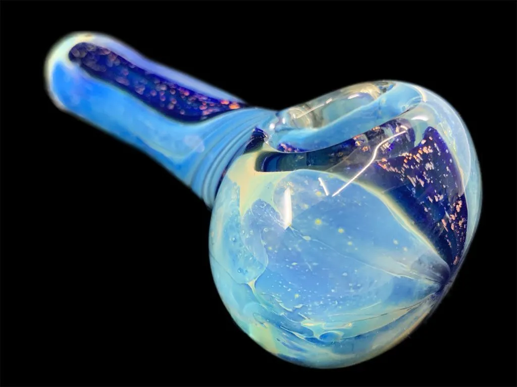 Dichroic Blue Bomber Glass Pipe