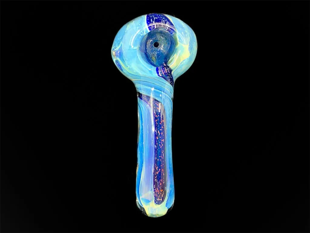 Dichroic Blue Bomber Glass Pipe