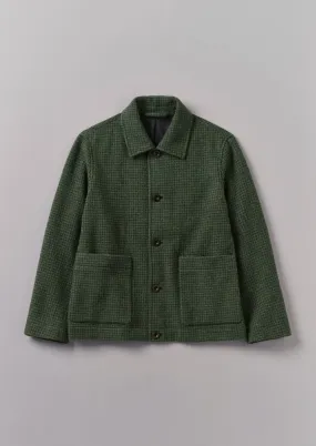 Dogtooth Wool Chore Jacket | Forest Green