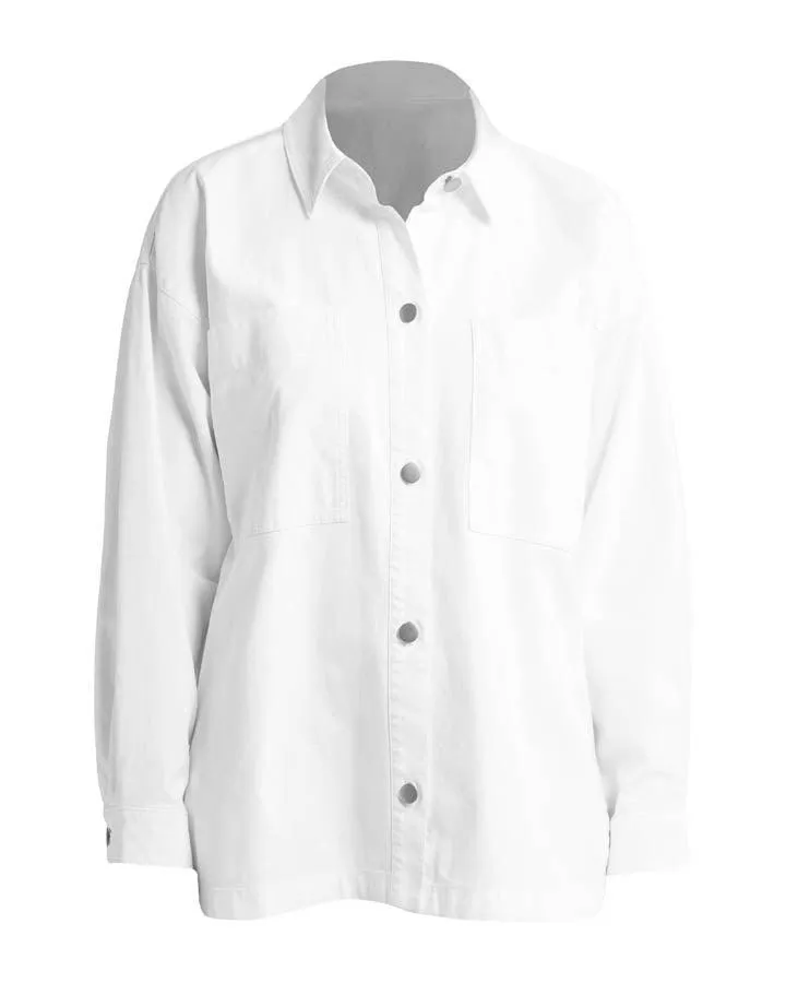 Eileen Fisher Cotton Hemp Stretch Shirt Jacket