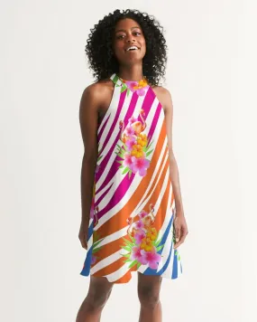 Flamingo Fiesta Halter Dress