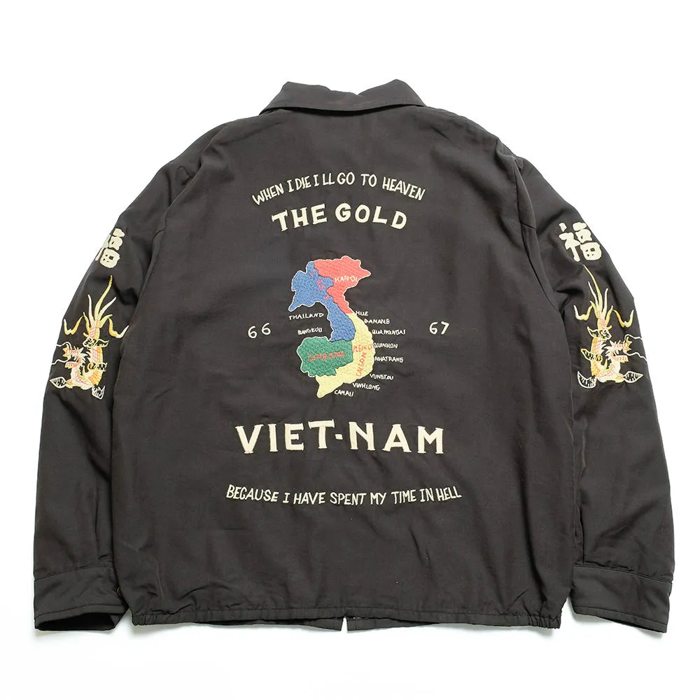 GOLD - COTTON RAYON VIETNAM JACKET AGED MODEL - VIET-NAM MAP - GL15479